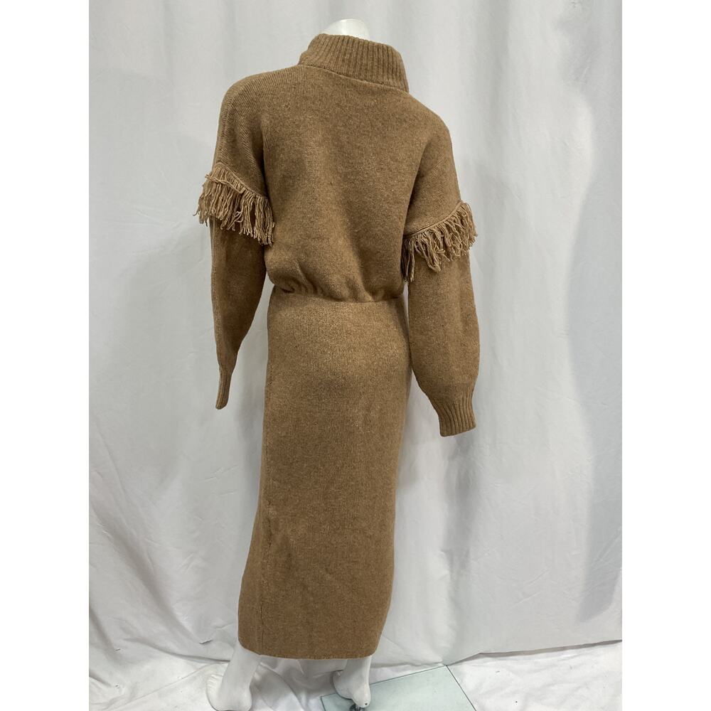 Saylor 'Angelle' Tan Acrylic Sweater Dress Size M - Picture 3 of 5